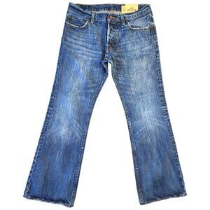 Hollister Boomer Men’s Jeans 32x30 Button Fly Straight Medium Wash Denim